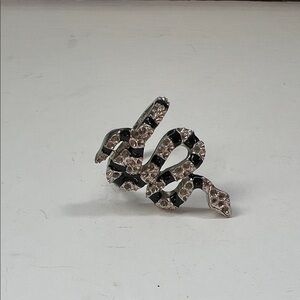 Silver and Black Snake Ring